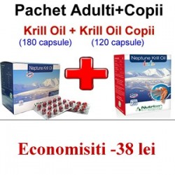 Krill Oil (180 capsule) + Krill oil pentru copii (120 capsule)