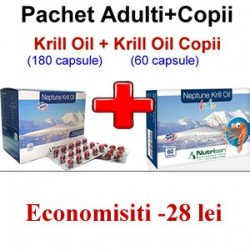 Krill Oil (180 capsule) + Krill oil pentru copii (60 capsule)